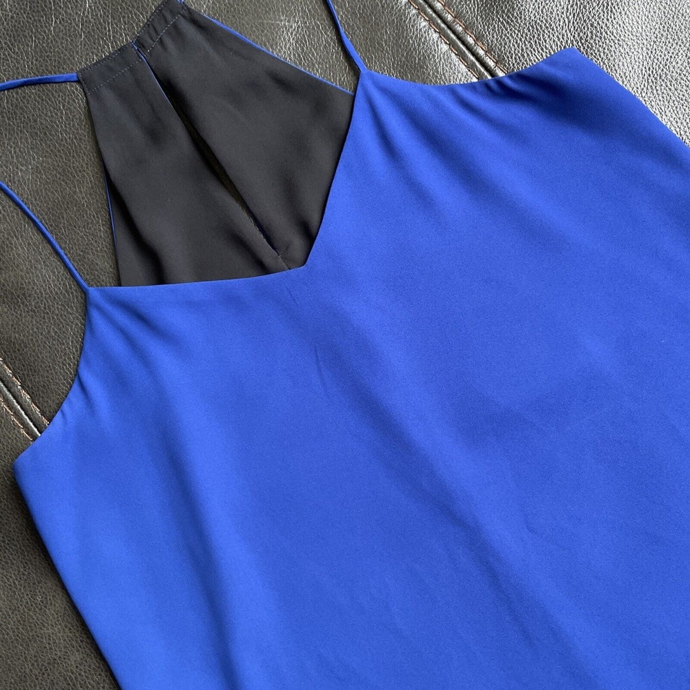 Reversible Camisole Women Size XS Blue and Black V-Neck Tank Top